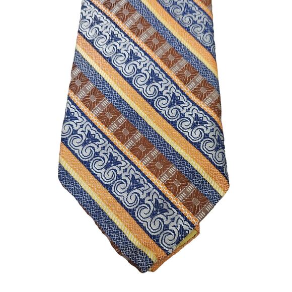 Resillio Neck Tie Men Bold Colorful Textured Diagonal Print Career Formal Church - Picture 1 of 10